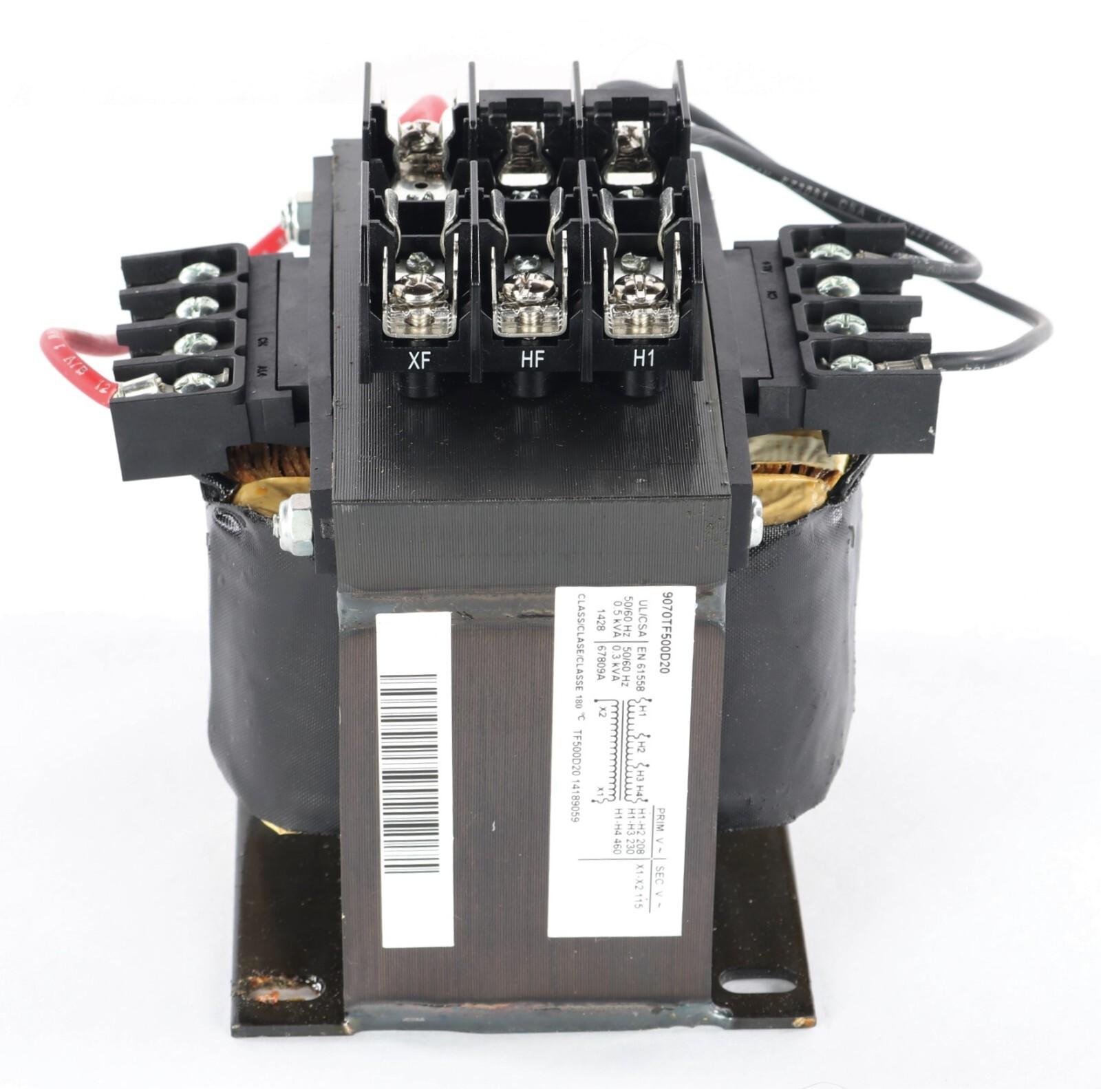 Industrial control transformer, Type TF, 1 phase, 500VA, 208/230/460V primary, 115V secondary, 50/60Hz