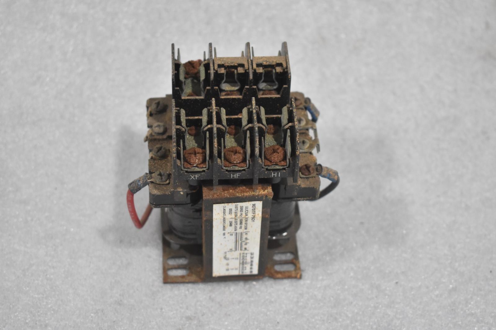 Industrial control transformer, Type TF, 1 phase, 75VA, 240x480V primary, 120V secondary, 50/60Hz