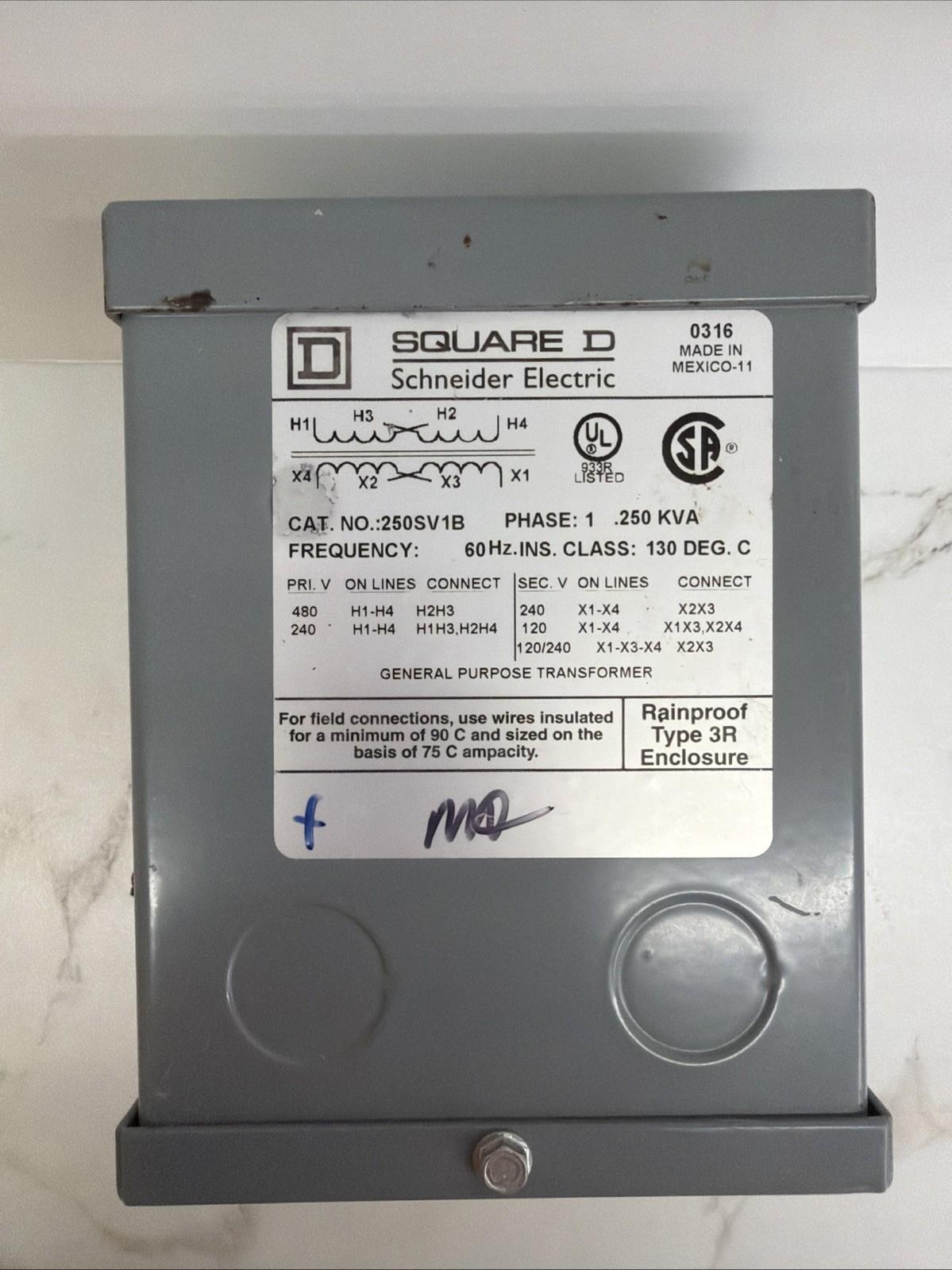 Transformer, dry type, encapsulated, 0.25kVA, 1 phase, 240x480V primary, 120/240V secondary, 4A, 55C rise