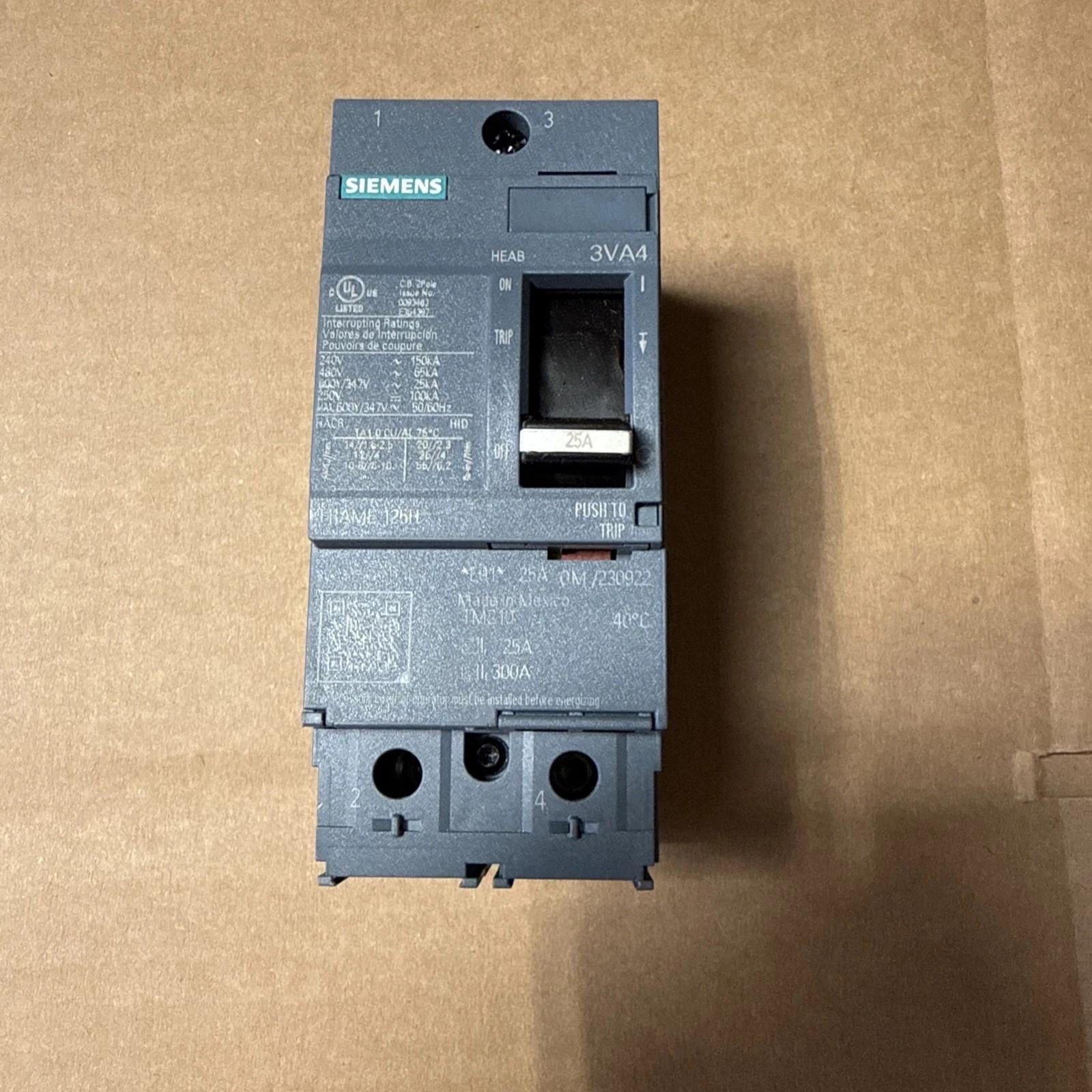 BRKR 3VA41 2P 25A 65KA FTFM LD LUG
