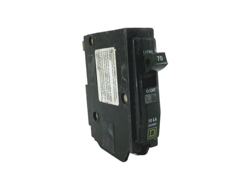 Mini circuit breaker, QO, 70A, 1 pole, 120/240VAC, 10kA, plug in mount