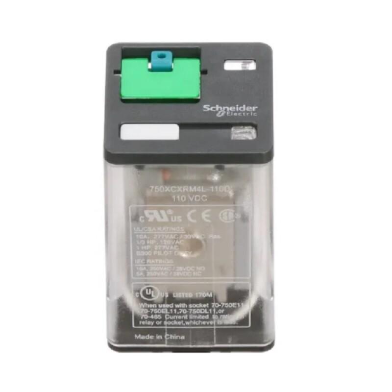General purpose relay, SE Relays, 750R, 3PDT, 10A, 110VDC, octal terminal 11 pins, LED clear cover, lock push button