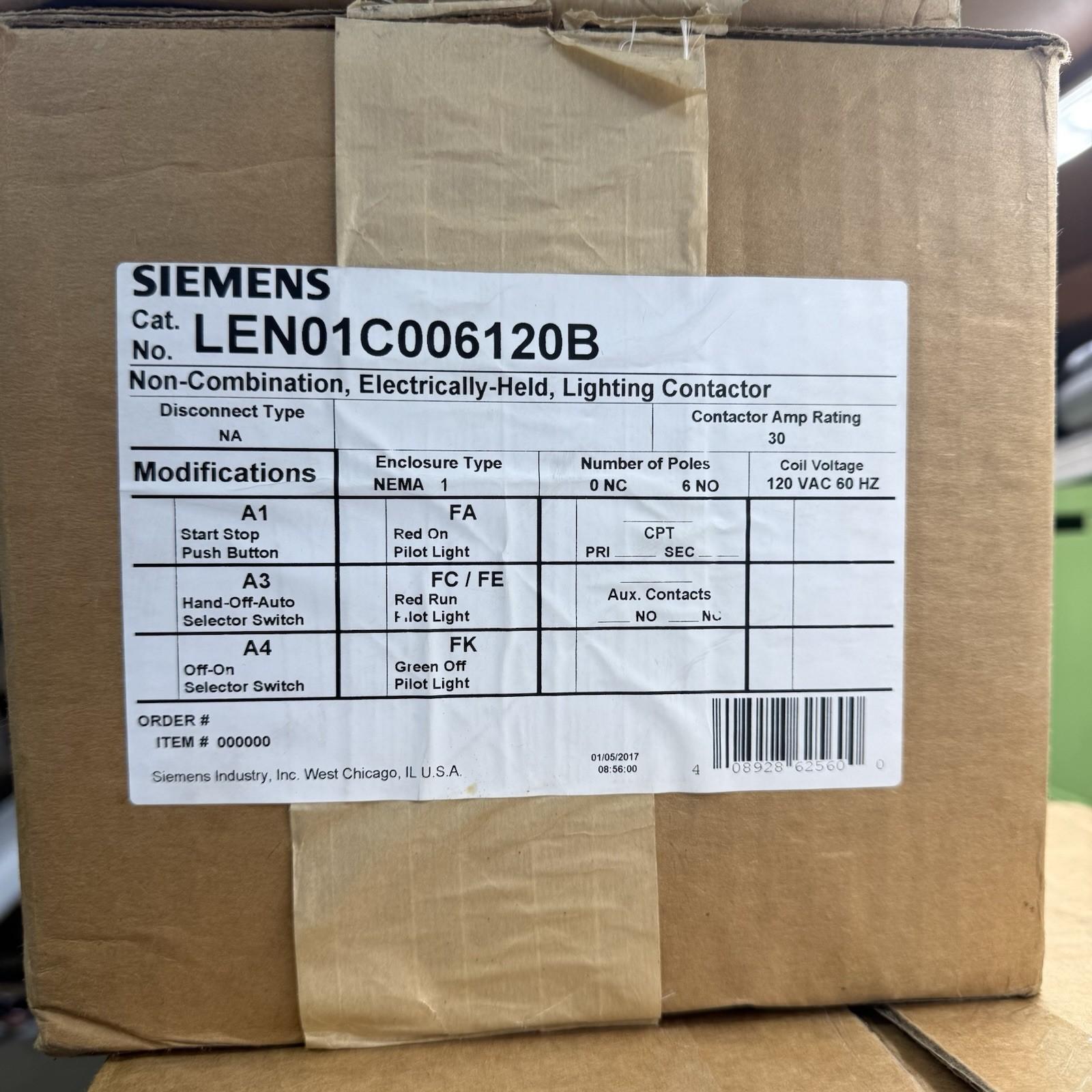 CONTACTOR, LTG, EH, N1, 30A, 6NO, 120V