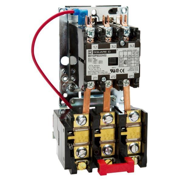 NEMA starter, Definite Purpose, 20A, 7.5HP at 600VAC, 3 phase, 3 pole, melting alloy, 208V to 240VAC coil, open