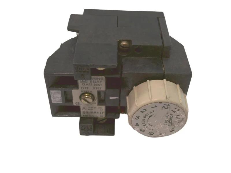 NEMA Control Relay, Type X, pneumatic timer attachment, three minute on delay, 10A resistive at 600 VAC, 1 NO and 1 NC