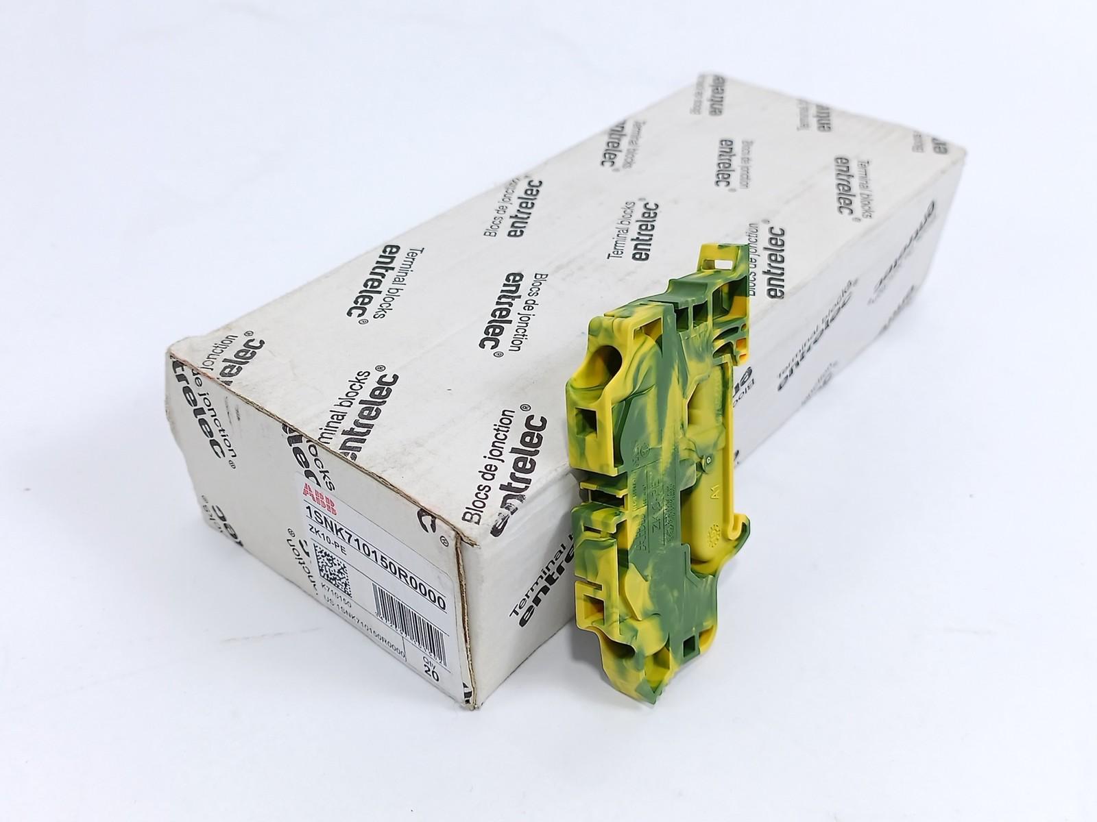 ZK10-PE PI-Spring clamp Terminal Block - Ground - Green Yellow
