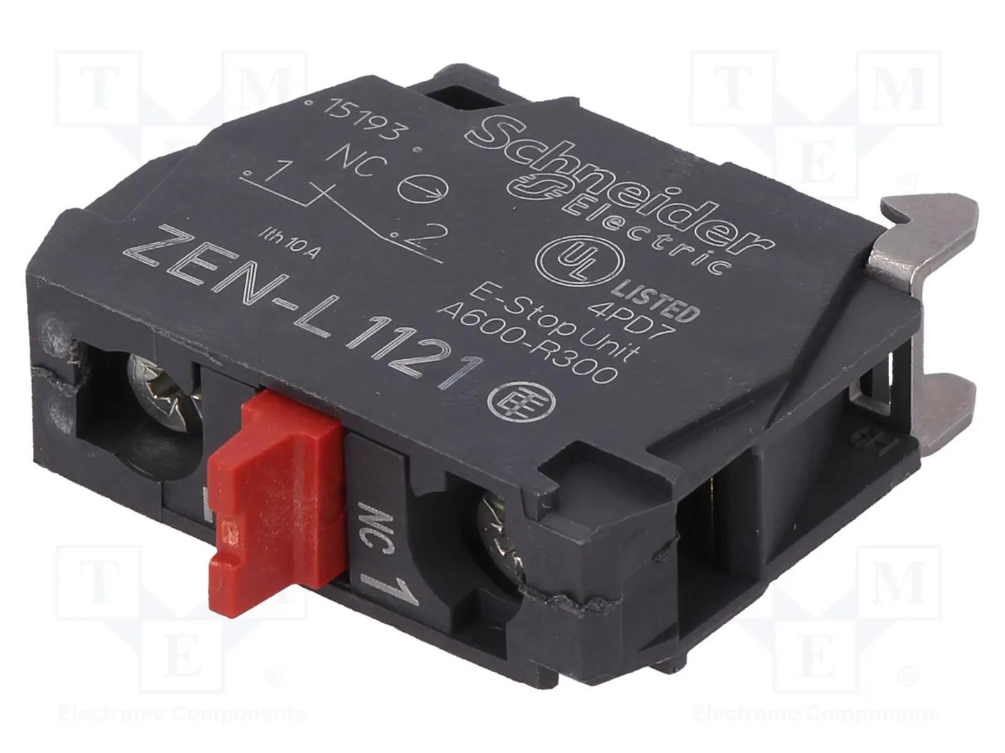 Contact block, Harmony XAL, XAPS, single contact, silver alloy, rear mounting, screw clamp terminal, 1NC