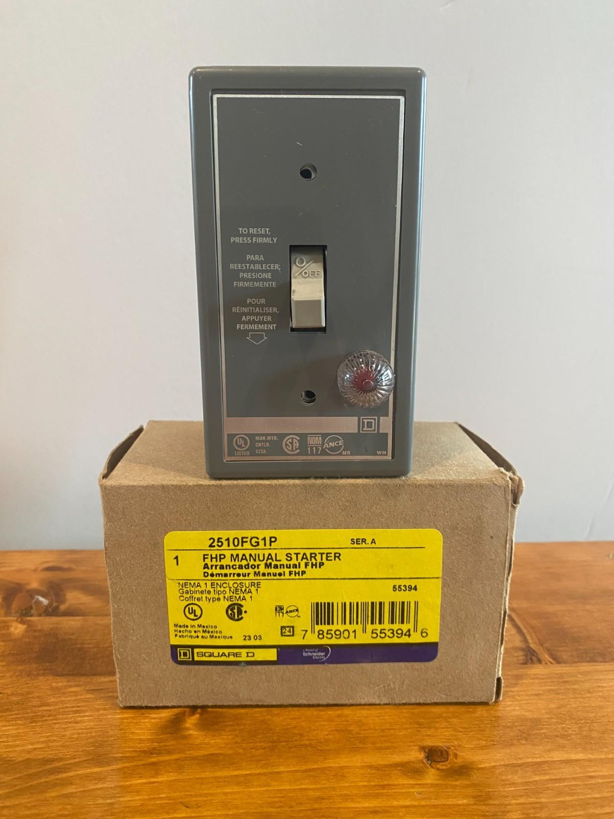 Manual Starter, fractional horsepower, 16A, 1 pole, 1 HP at 277 VAC, toggle operated, red indicator, NEMA 1 enclosure