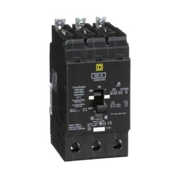 Mini circuit breaker, E-Frame, 100A, 3 pole, 480Y/277 VAC, 65 kA max, bolt on