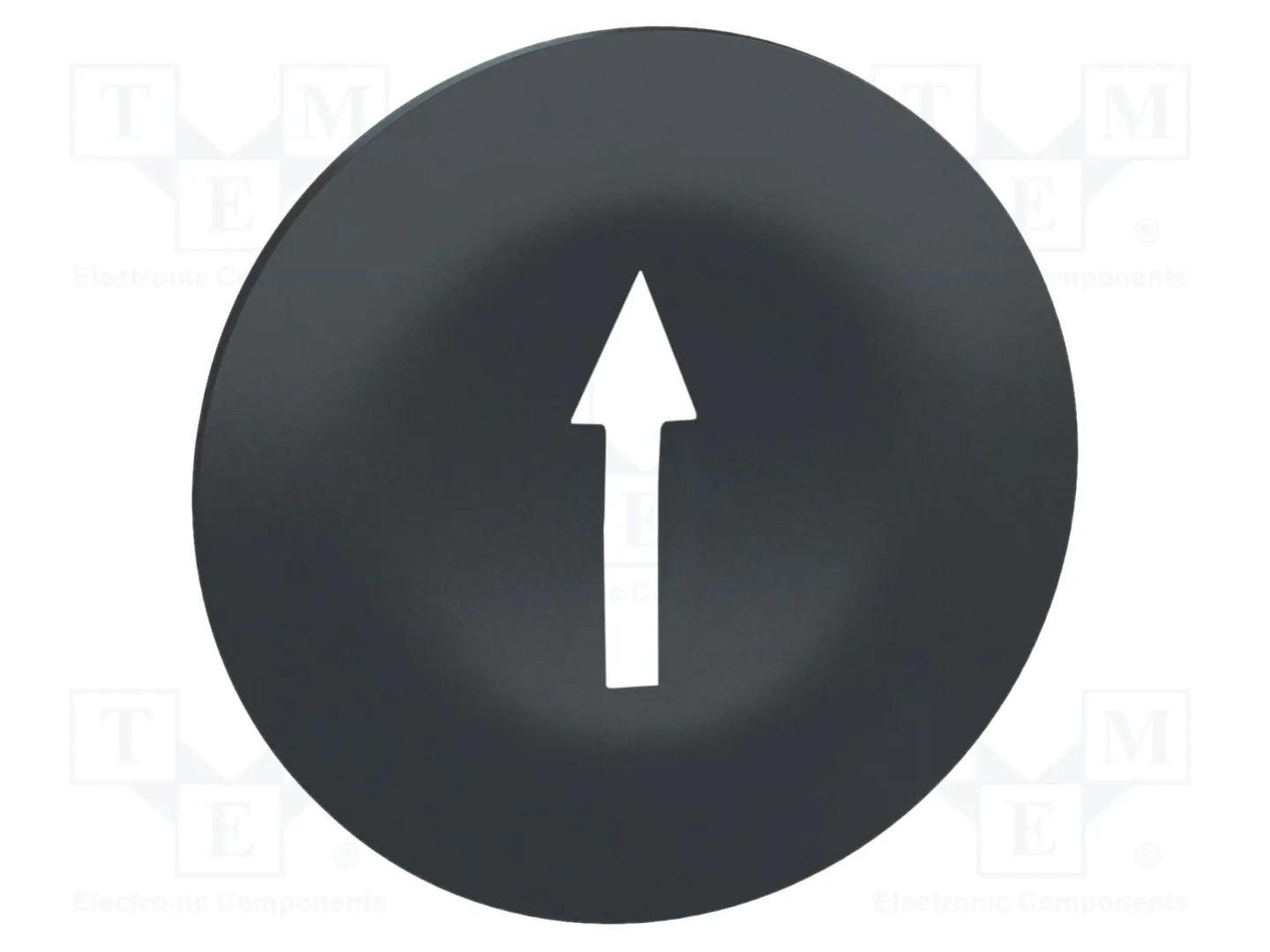 Cap for multiple-headed push button, Harmony XB4, wireless, plastic, black, 22mm, white marked arrow