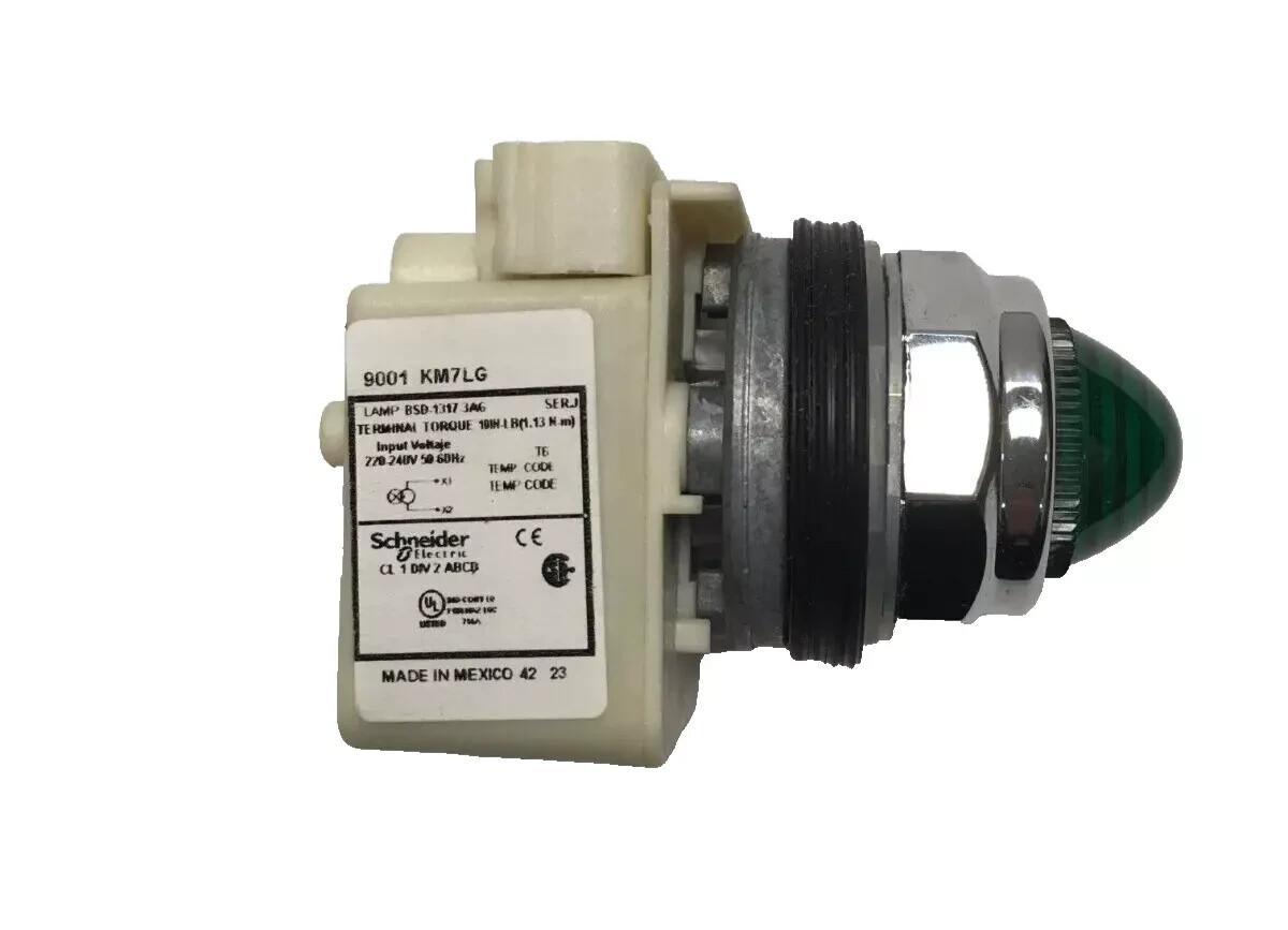 Pilot light, Harmony 9001K, metal, polycarbonate, domed, green, 30mm, LED green, 220-240V