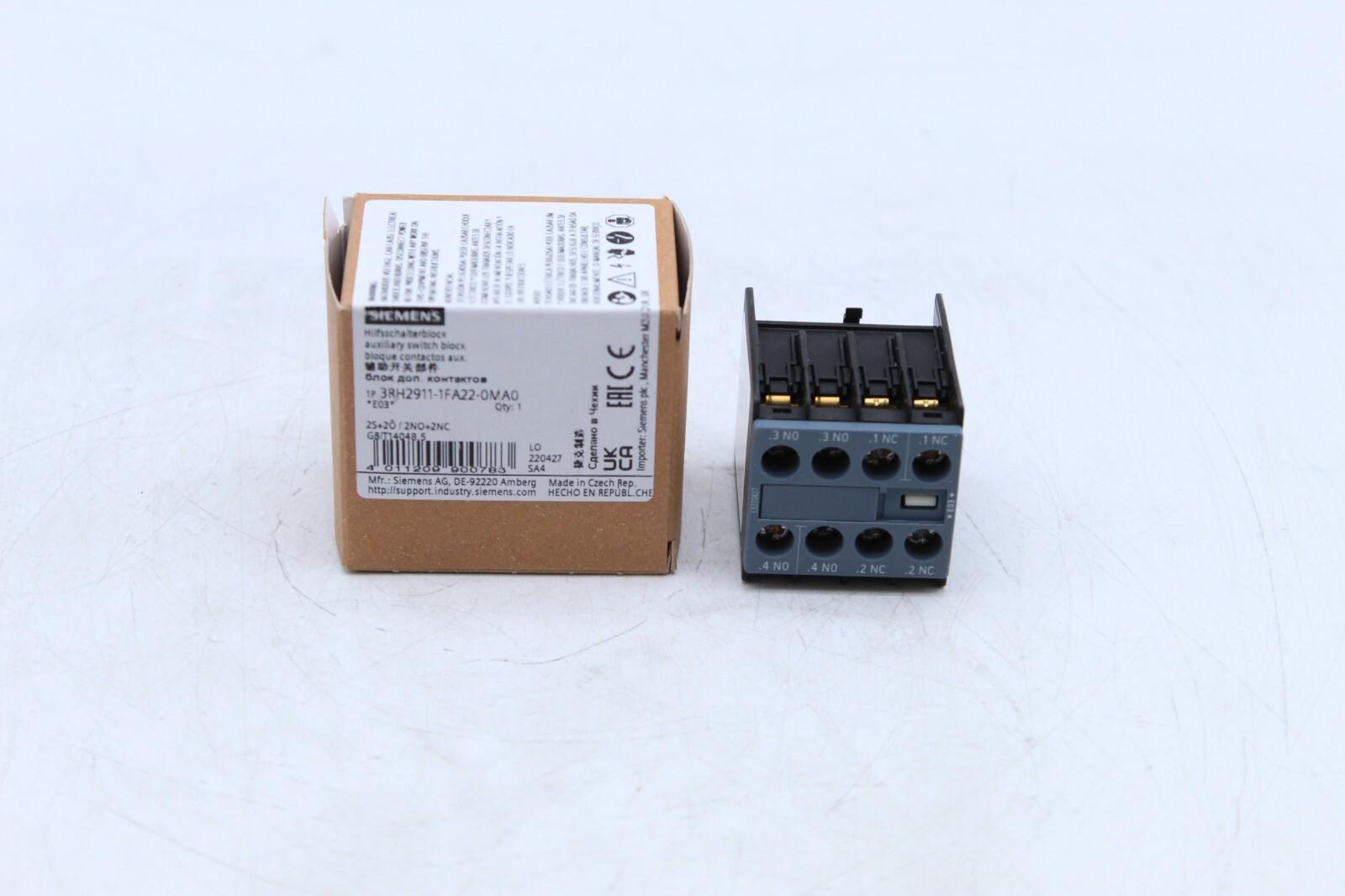 AUX.SWITCH BLK, FRONT, 2NO+2NC, CURR.PAT