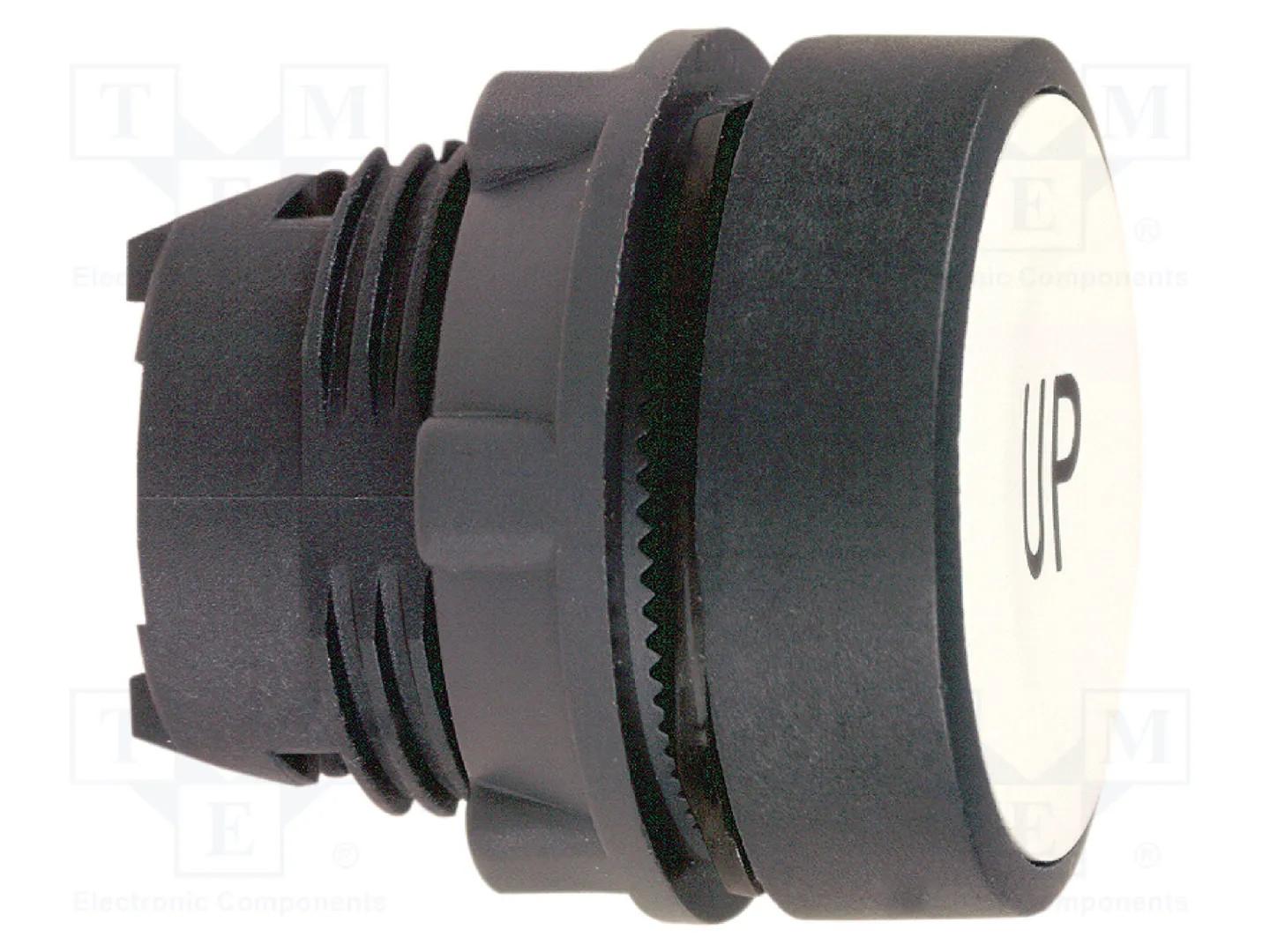 Head for non illuminated push button, Harmony XB5, white flush, 22mm, spring return, white marked UP