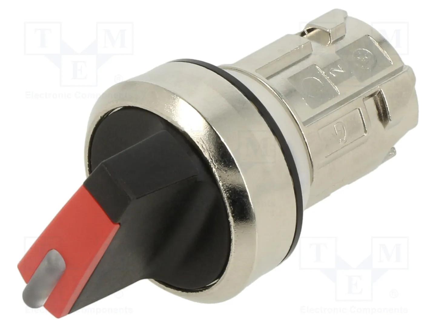 SEL SW, 3POS, MTND/MOM, SHORT HANDLE, RED