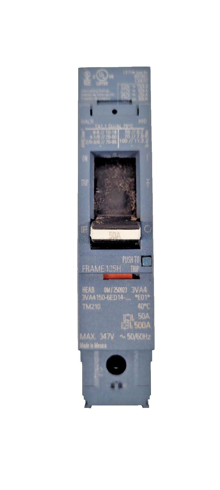 BRKR 3VA41 1P 50A 65KA FTFM LD LUG