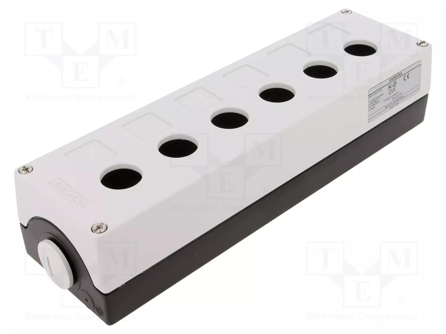 ENC METAL, GREY TOP, 6 HOLE, 22MM, EMPTY