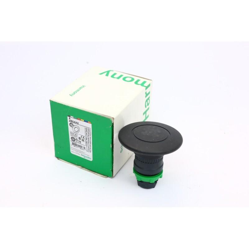 Head for non illuminated push button, Harmony XB5, black mushroom 60mm, 22mm, latching, push-pull to release, unmarked