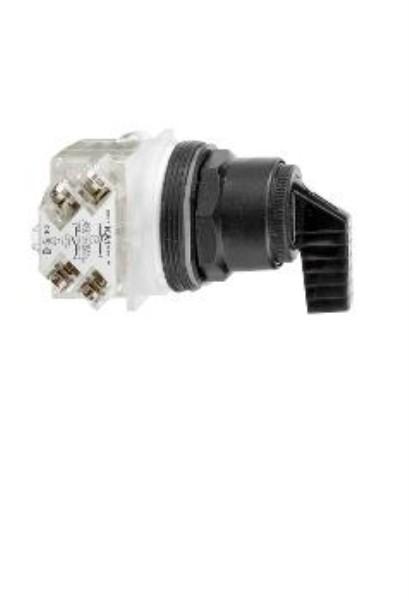 Selector switch head, Harmony 9001SK, plastic, long handle, black, 30mm, 4 positions, stay put