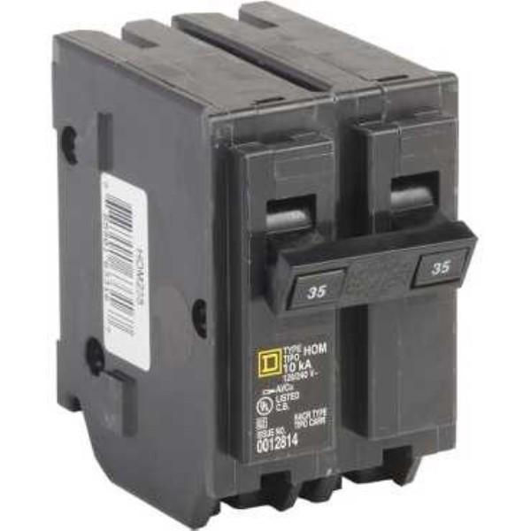 Mini circuit breaker, Homeline, 40A, 2 pole, 120/240VAC, 10kA AIR, ground fault class A, plug in, UL