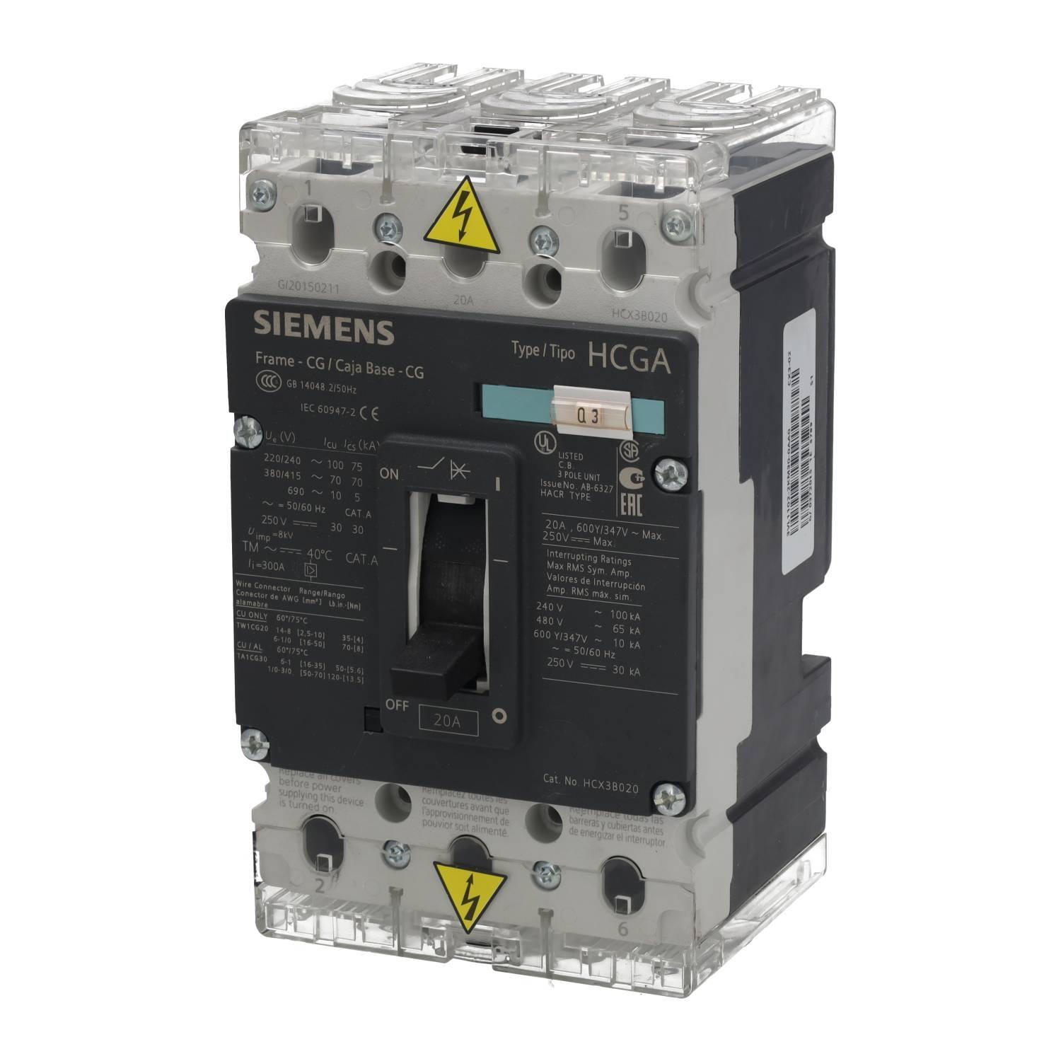 BREAKER VL CG 20A T/M 3P 65KA W/O LUGS