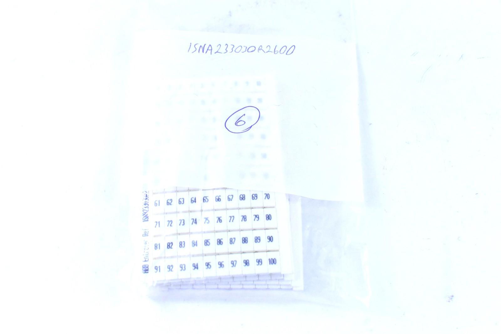 RC610 Terminal Block Markers pre-printed 1->100 Horizontal