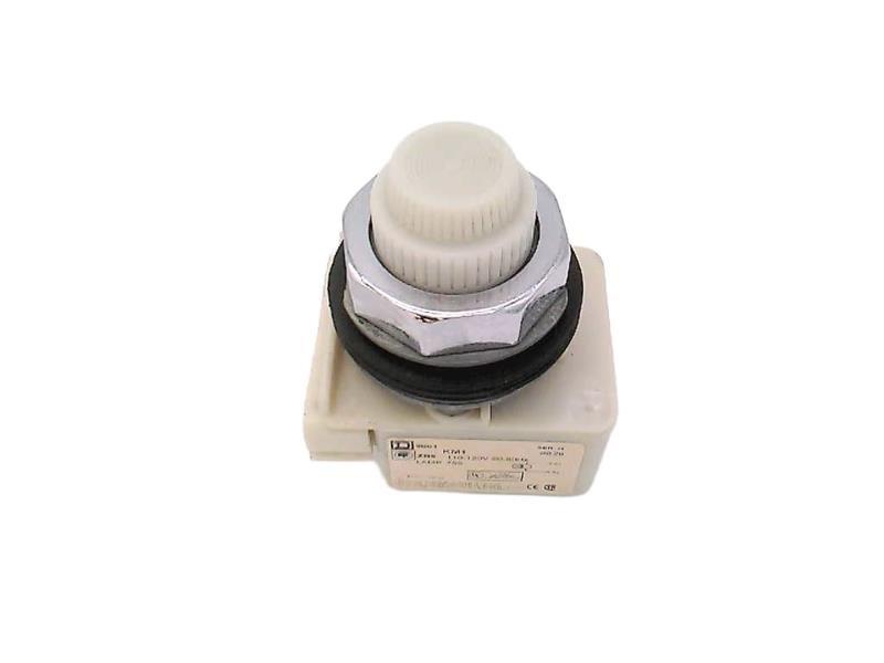 Pilot light, Harmony 9001K, metal, polycarbonate, fresnel, white, 30mm, 110-120V