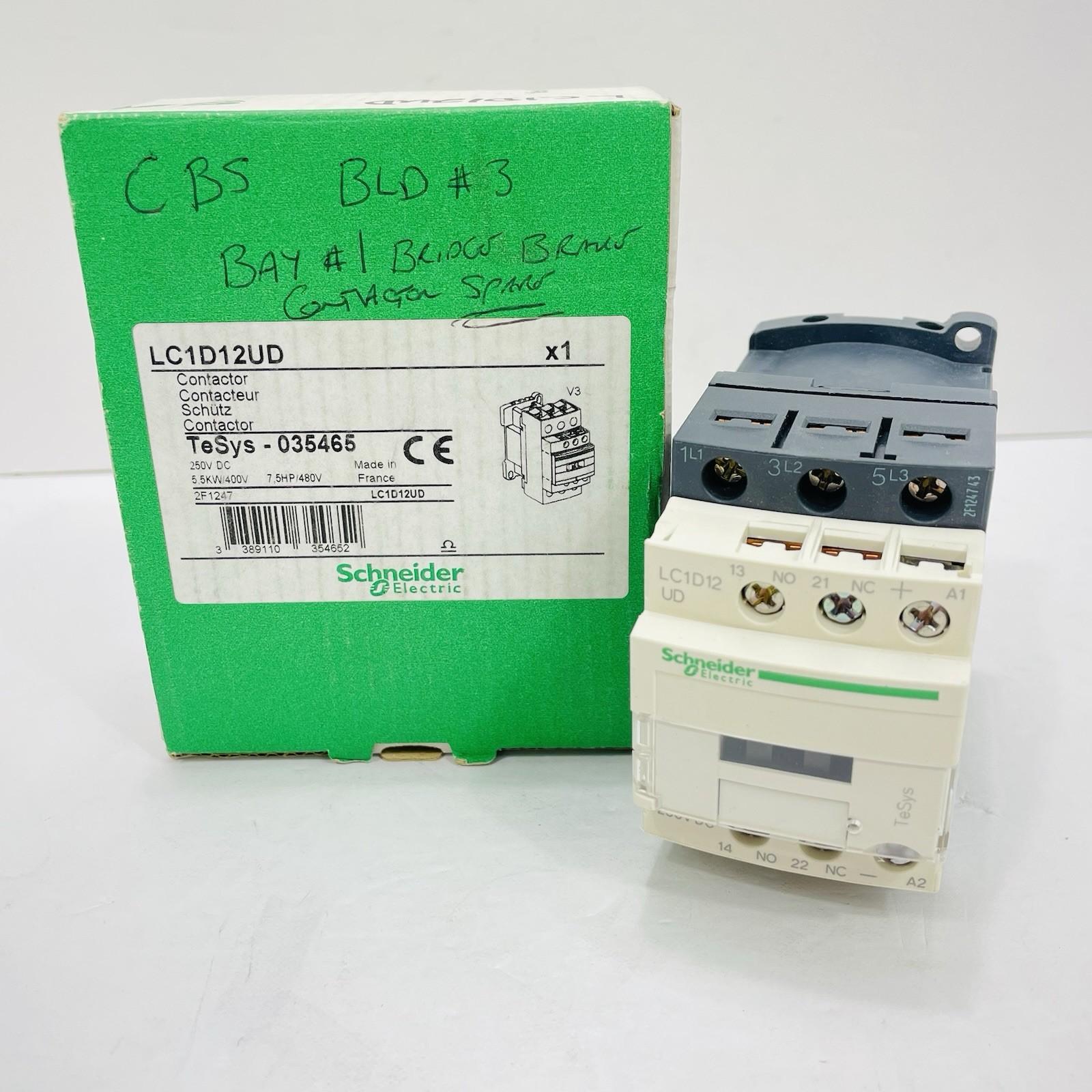 TeSys LC1D12UD Contactor 250VDC Coil MRO Surplus~