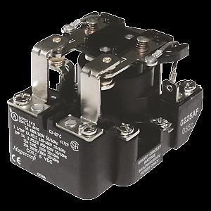 Power relay, SE Relays, DPDT, 40A, 120 VDC, open type, heavy duty