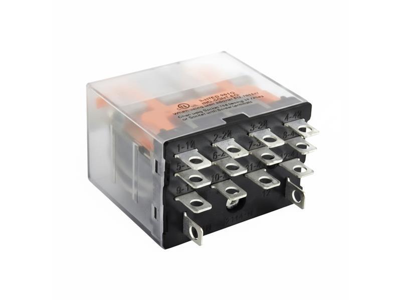 Power relay, SE Relays, 15A, 4PDT, 120 VAC, clear cover