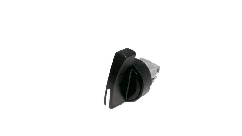 Head for selector switch, Harmony XB4, black 22mm 3 positions spring return, black long handle, black metal bezel