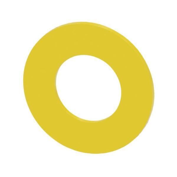 EMERGENCY STOP BACKING PLATE. YELLOW