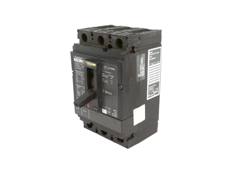 Circuit breaker, PowerPacT H, 50A, 3 pole, 600VAC, 50kA, lugs, thermal magnetic, 80%, control wire OFF end