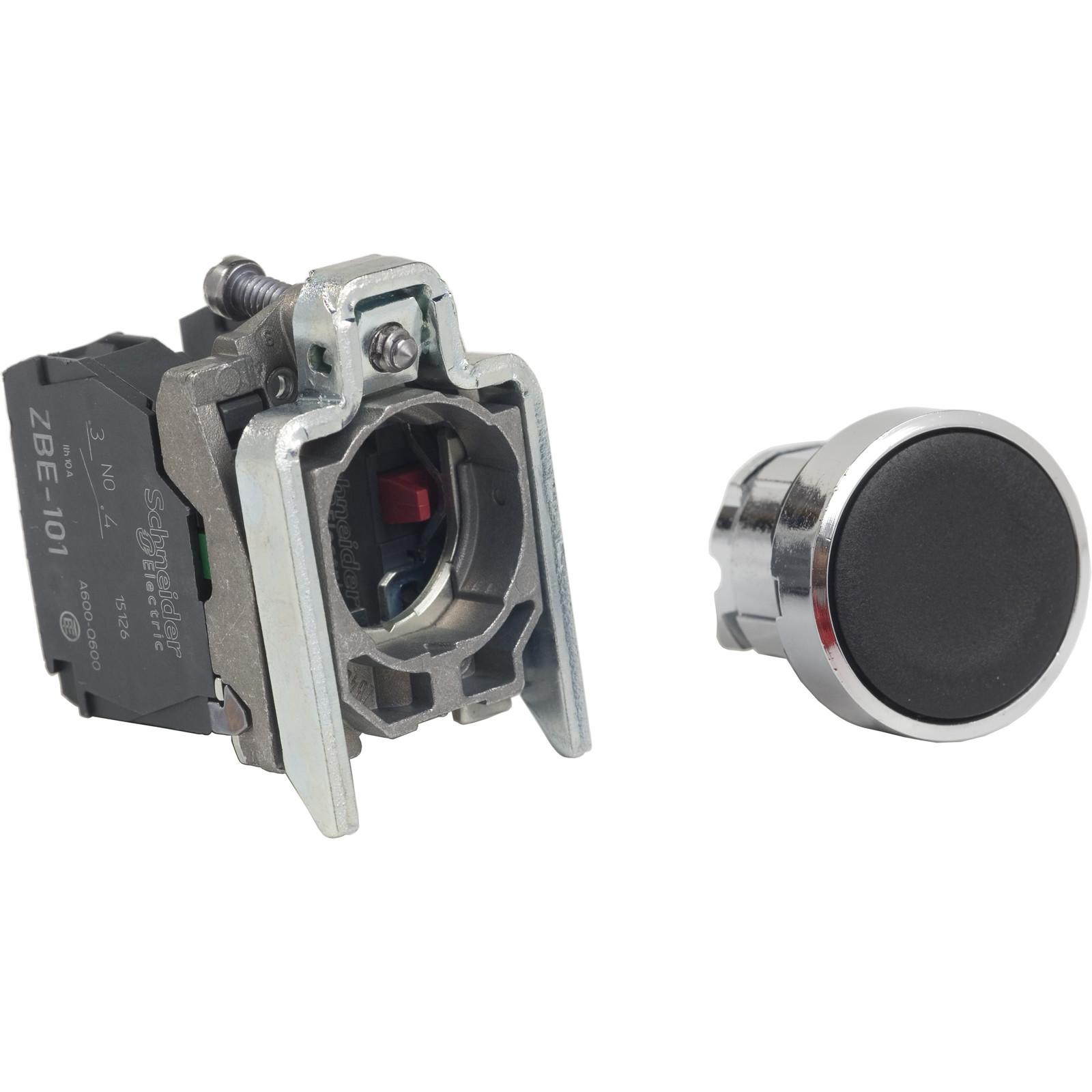 PUSHBUTTON, BLACK, 1NO 1NC CONTACT