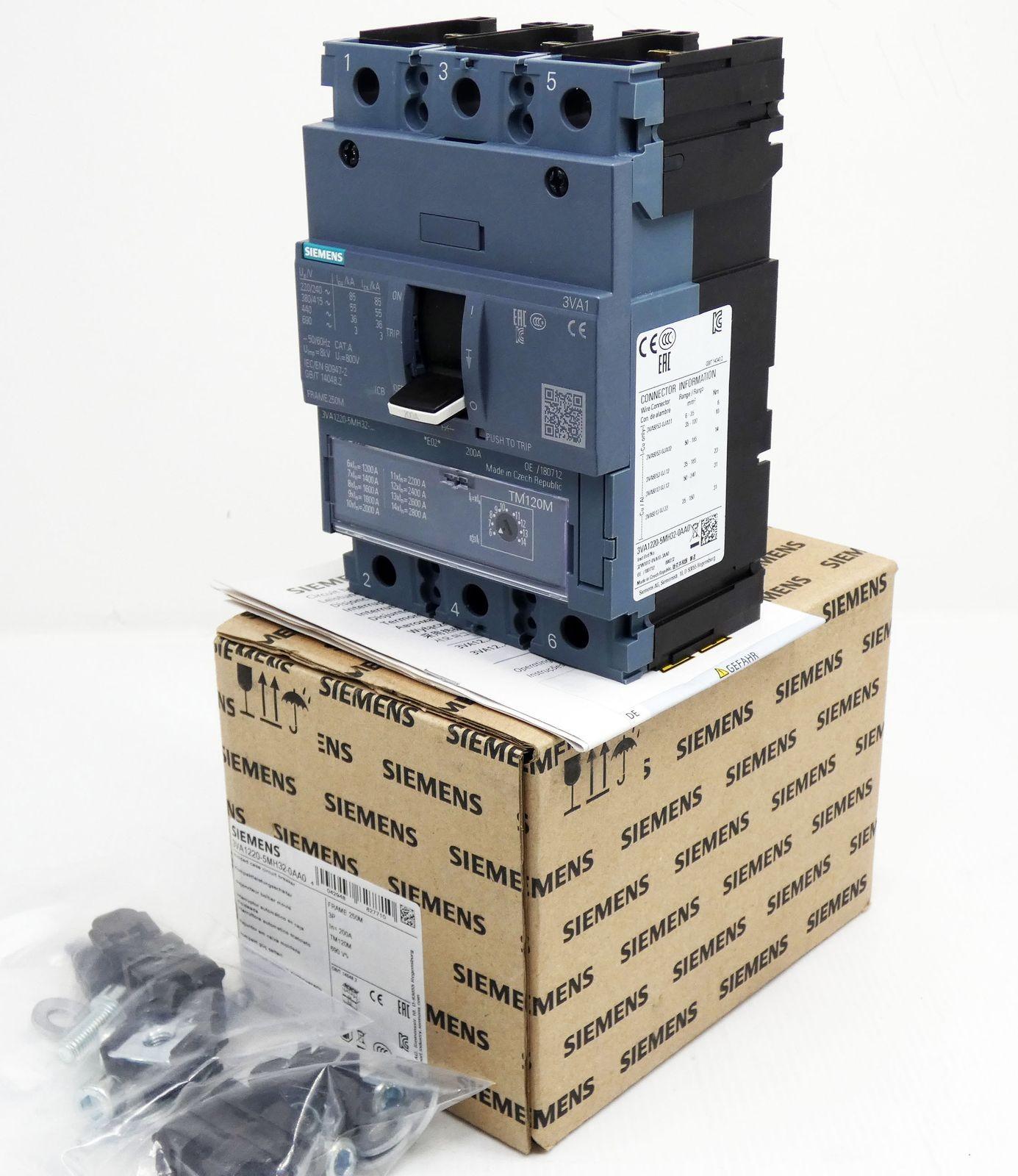 BRKR 3VA12 3P 200A 55KA MCP HI NUT