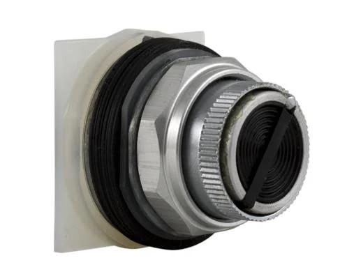 Push button switch, Harmony 9001K, metal, flush, black, 30mm, 2 position, stay put