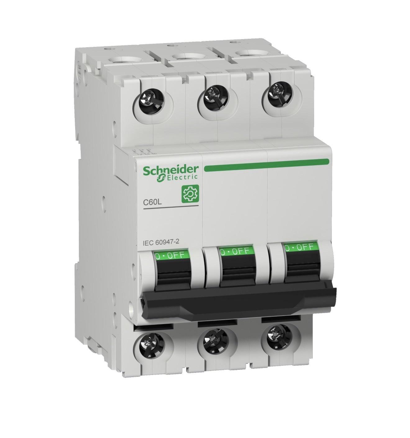 Miniature circuit breaker (MCB), Multi9 C60L, 3P, 3A, C curve, 25kA (IEC/EN 60947-2)