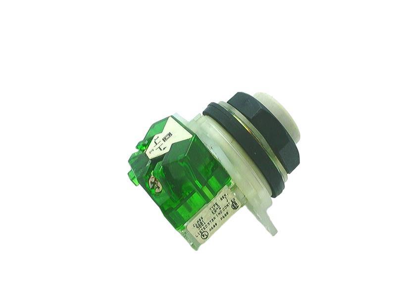 Push-button, Harmony 9001K, metal, projecting, black, 30mm, spring return, 1 NO