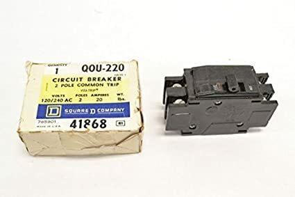 Mini circuit breaker, QOU, 20A, 2 pole, 120/240VAC, 10kA
