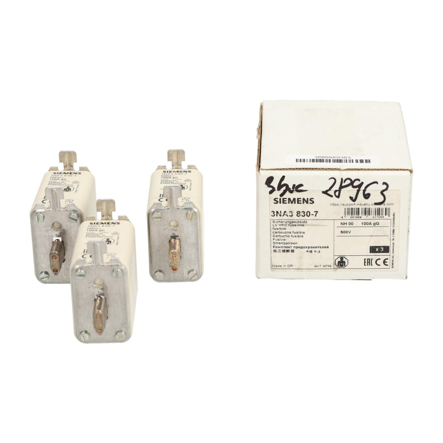 FUSE LINK, LV HRC, 100A, 500VAC, SZ 00