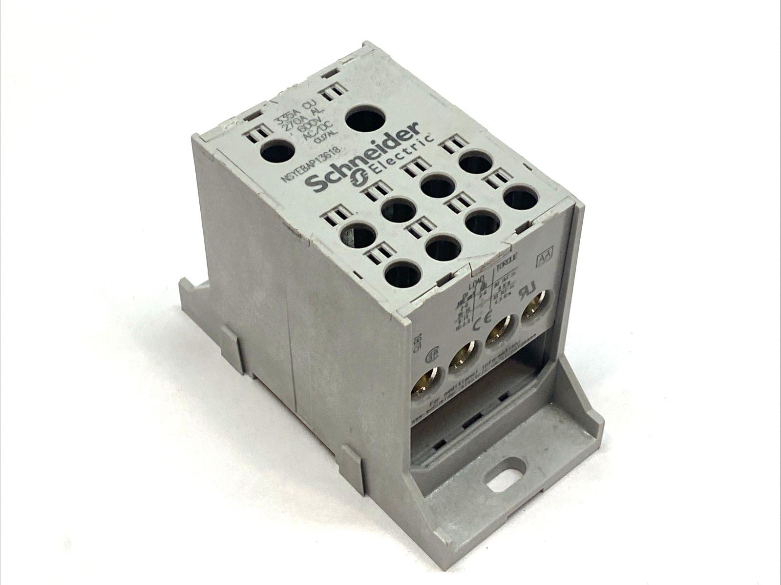 Power distribution block, Linergy, enclosed, 2 line, 8 load, 335A Cu, 270A Al, 600V, Al lug, panel