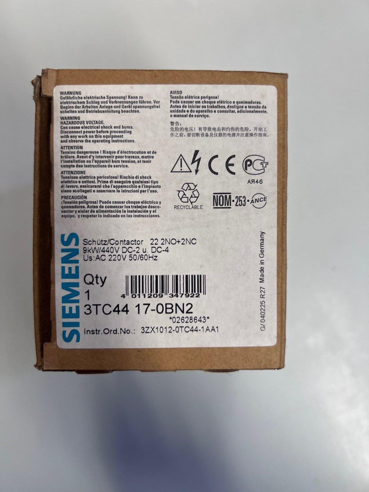 CONTACTOR, AC OPER, SIZE 2, 220V, 2NO+2NC