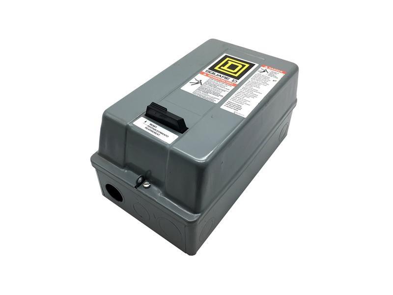 NEMA motor starter, Type S, nonreversing, Size 0, 18A, 5HP at 460VAC, 5kA SCCR, 3 phase, 3 pole, melting alloy, 208VAC coil, NEMA 1
