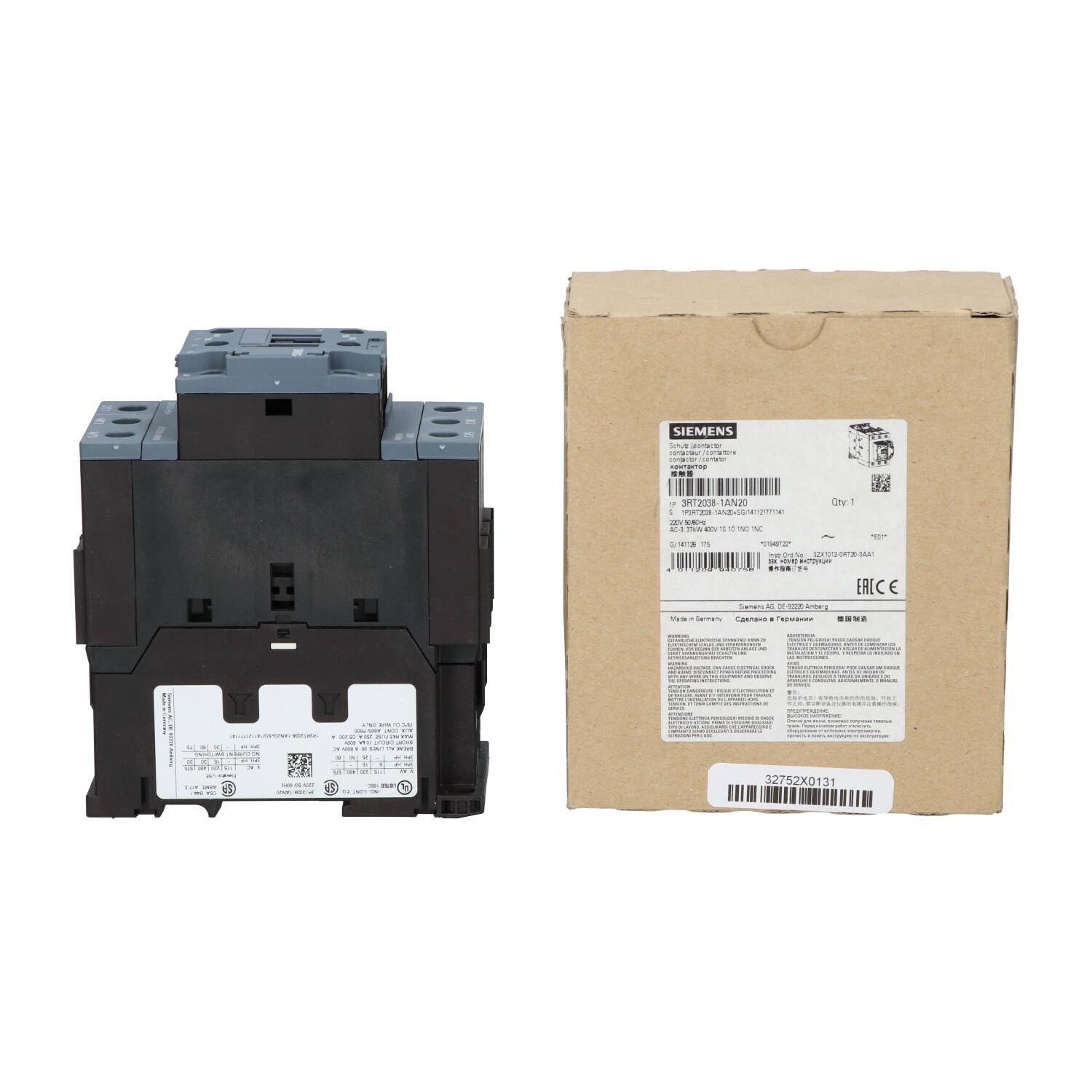 CONTACTOR S2 65A 220VAC SCREW 1NO/1NC