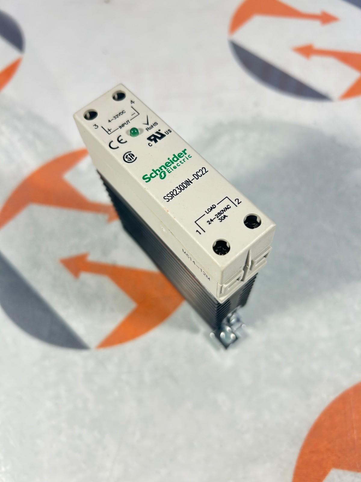 Solid state relay, Harmony SE Relays, SPST, panel and DIN rail mount, SCR, AC zero cross, 22mm, 30A, 24…280V AC, 4...32V DC, 1NO