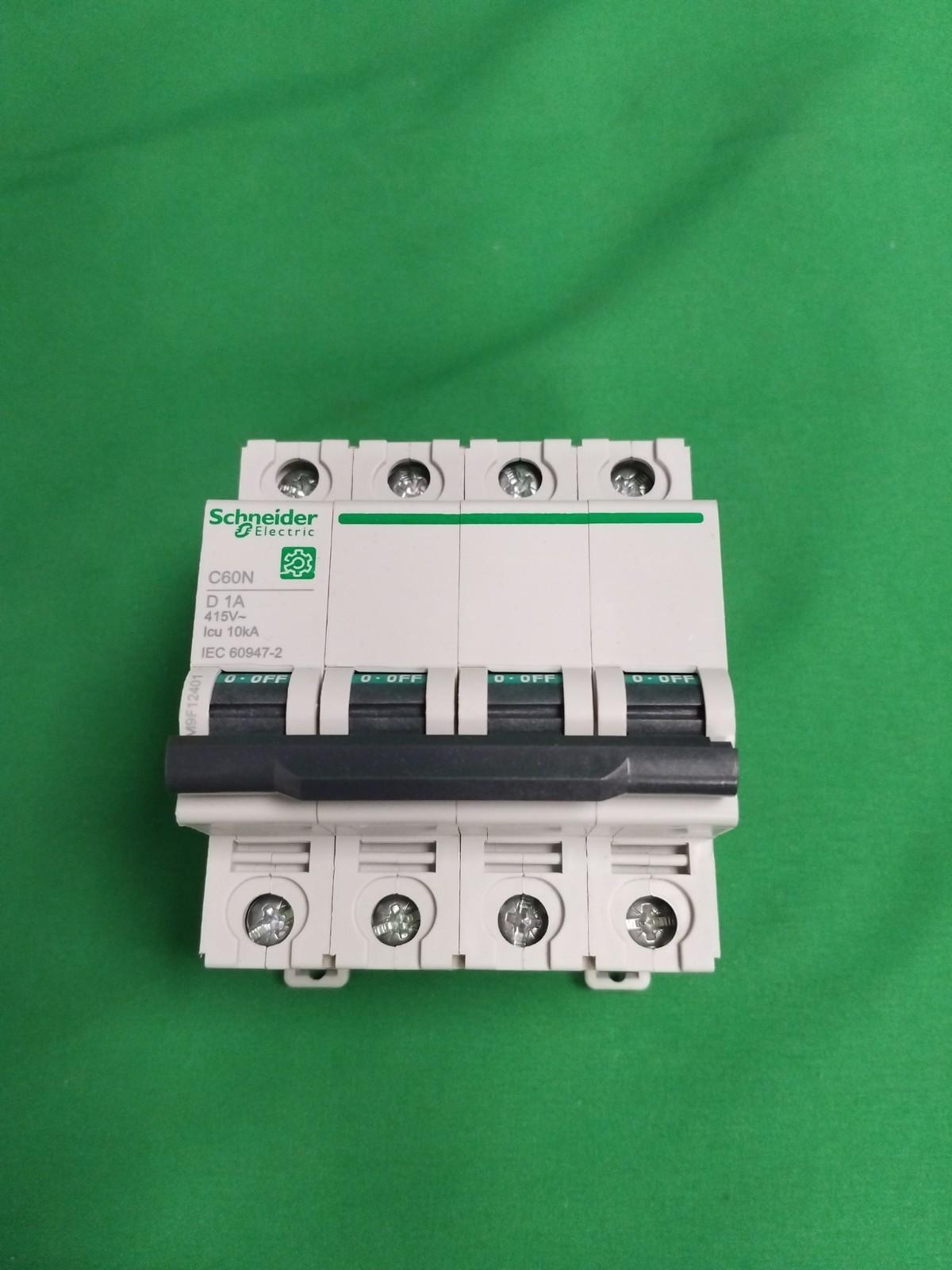 Miniature circuit breaker (MCB), Multi9 C60N, 4P, 1A, D curve, 10kA (IEC/EN 60947-2)