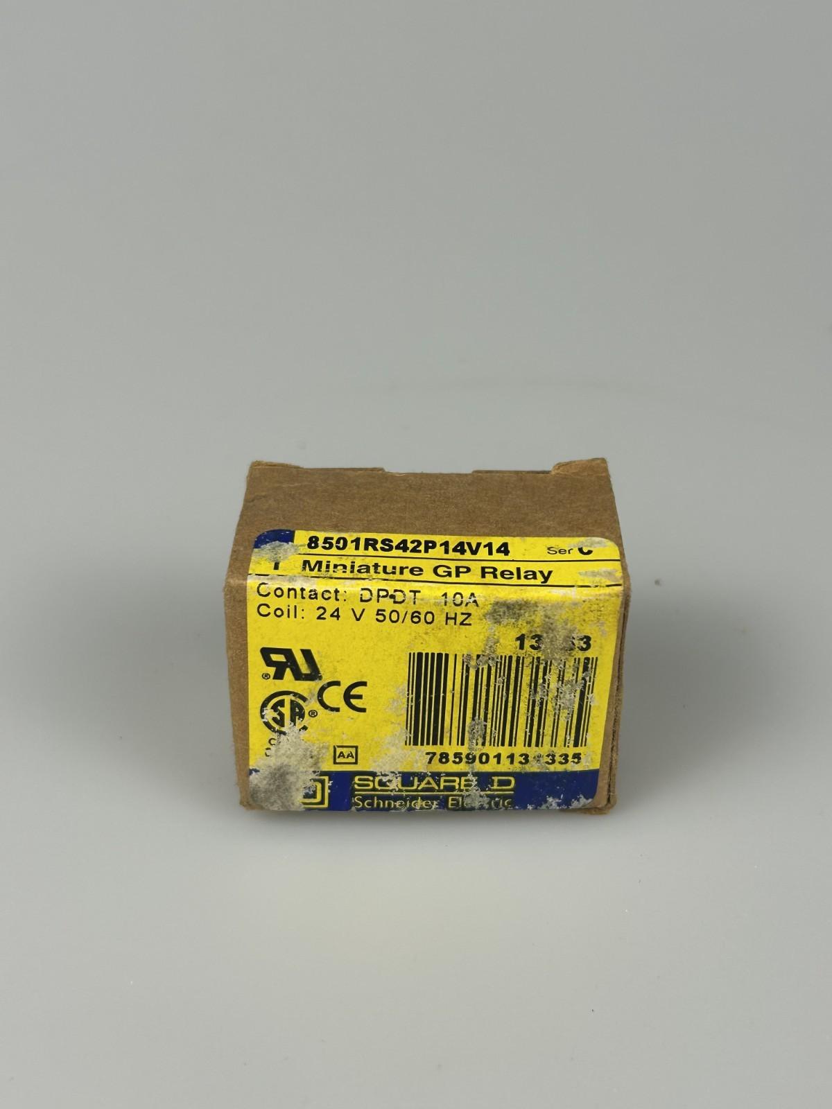 Plug in relay, Type R, miniature, 1 HP at 277 VAC, 15A resistive at 120 VAC, 8 blade, DPDT, 2 NO, 2 NC, 24 VAC coil