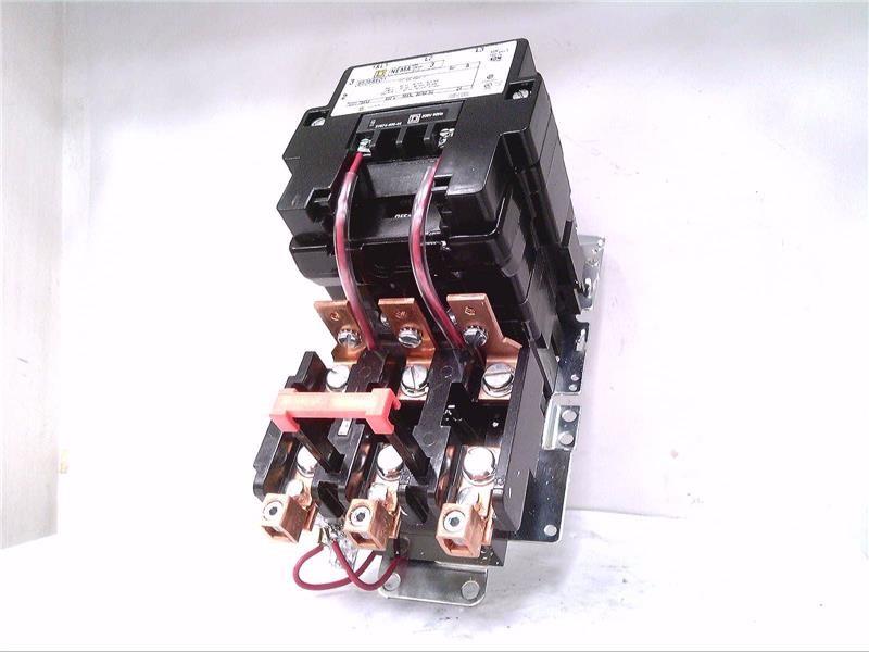 NEMA motor starter, Type S, nonreversing, Size 3, 90A, 50HP at 460VAC, 5kA SCCR, 3 phase, 3 pole, melting alloy, 208VAC coil, open