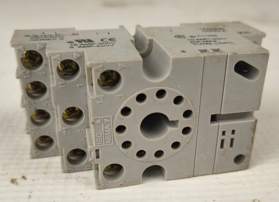 Plug in relay, Type N, relay socket, 11 tubular pin, double tier, for 8510KP relays and 9050JCK timers