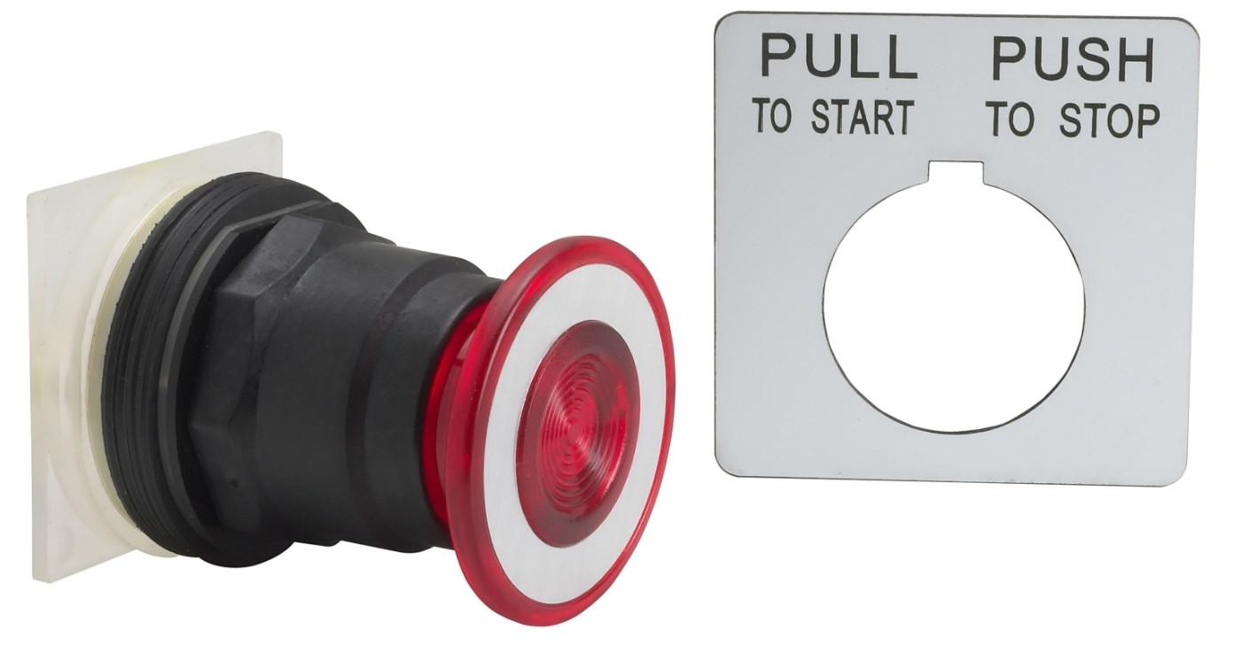 Push-button head, Harmony 9001SK, plastic, without mushroom, 30mm, 3 positions, return to center