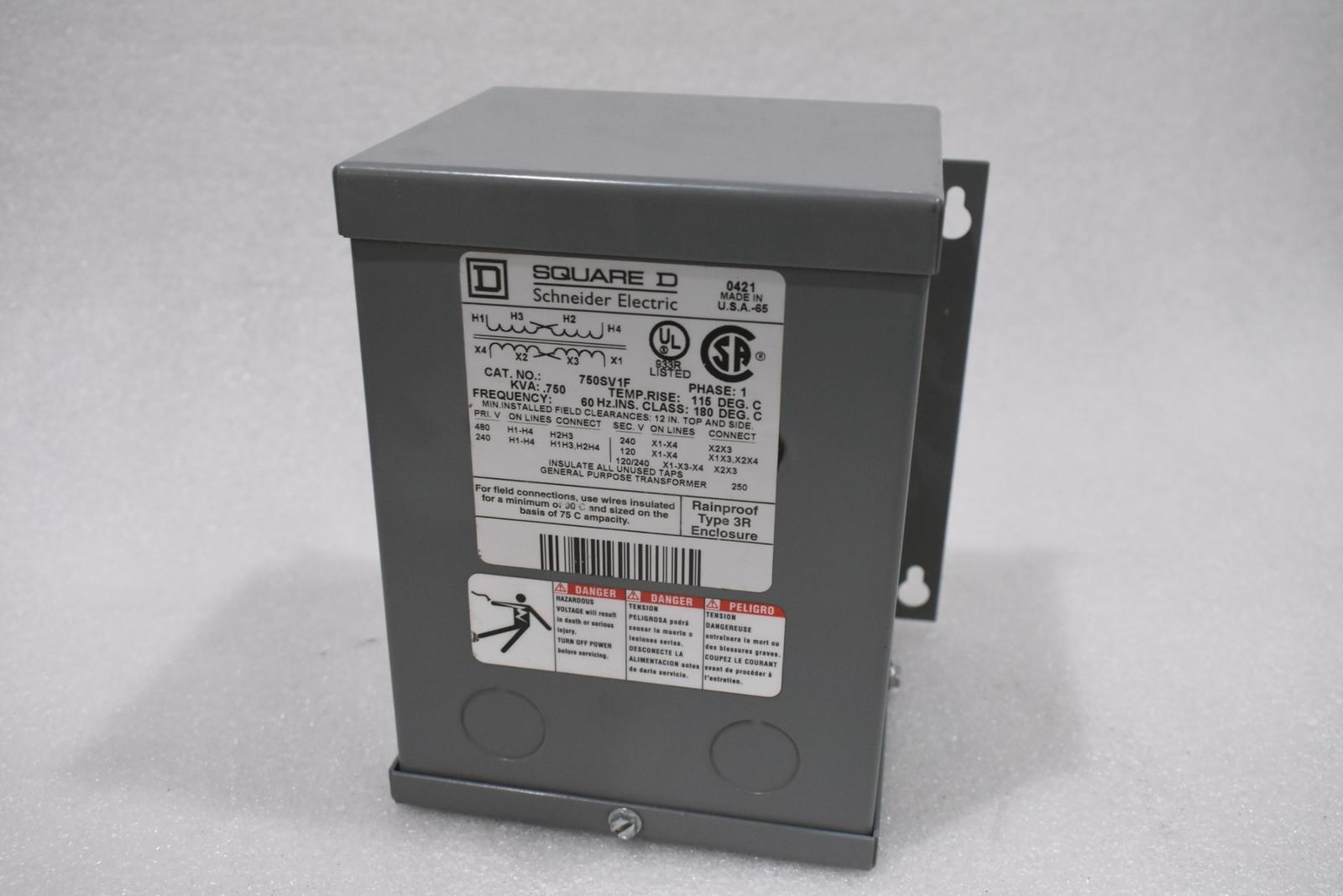 Transformer, dry type, encapsulated, 0.75kVA, 1 phase, 240x480V primary, 120/240V secondary, 6A, 55C rise